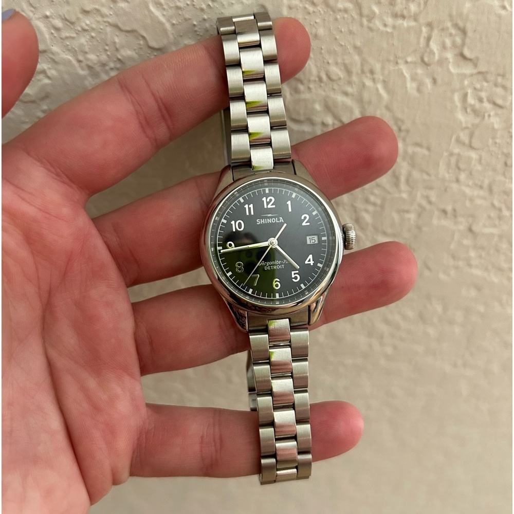 Shinola Vinton 32mm Indigo Sandblast Sunray Dial